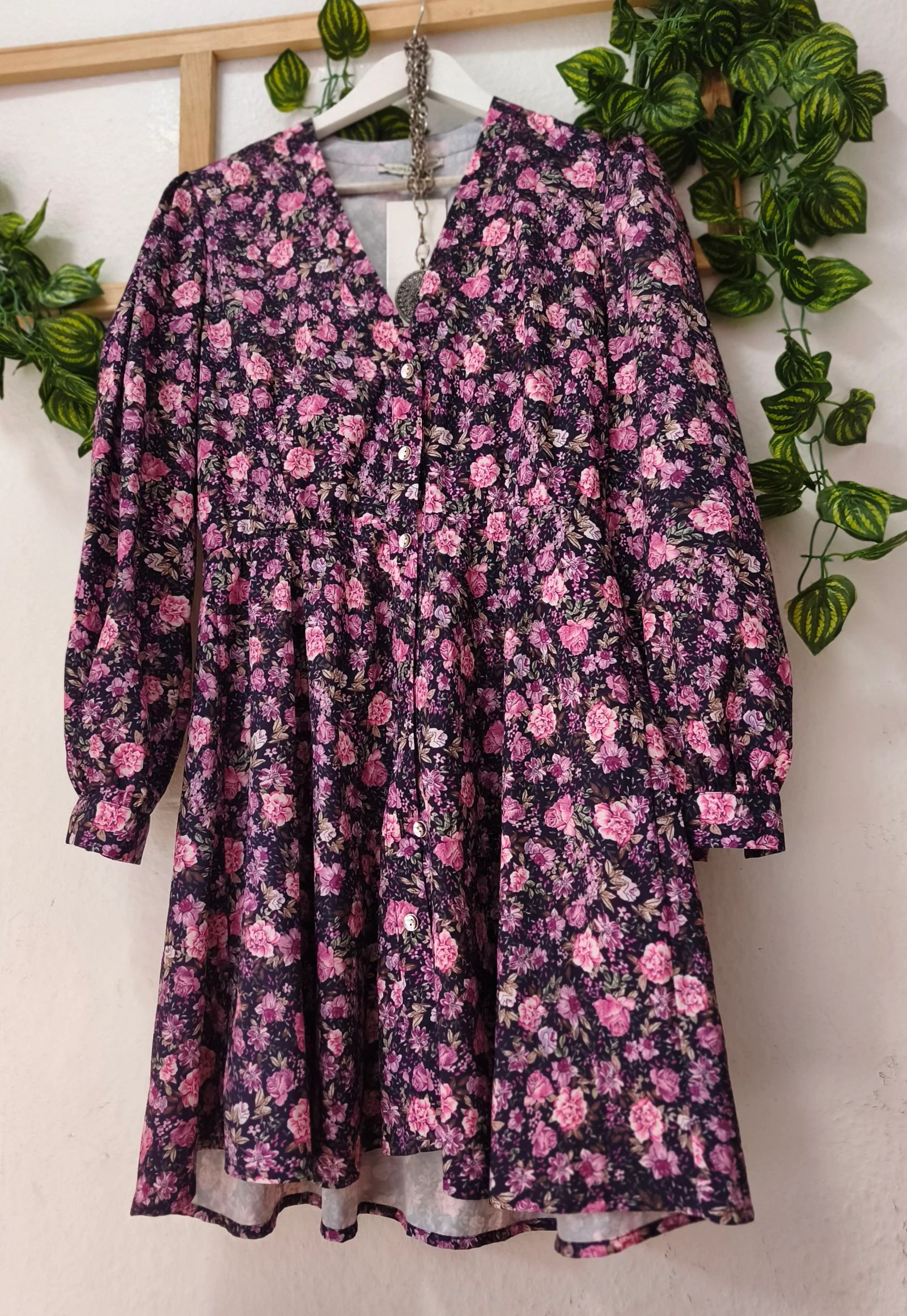 Vestido mini estampado floral talla L 